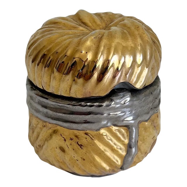 Vintage Italian Gold & Silver Pill Box For Sale