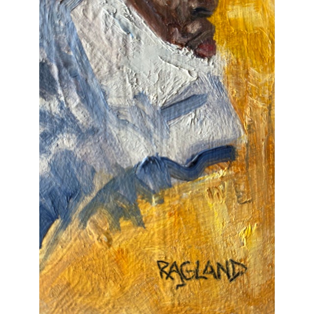 Figurative Bob Ragland Signed Expressionist Profile Portrait Oil on Board, 2006 For Sale - Image 3 of 6
