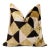 Gold Geometric Silk Velvet Pillow 20x20 | Handmade Luxury Designer Cushion For Sale