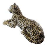 1970s Vintage Italian Ceramic Leopard For Sale