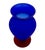 1990s Cobalt Blue Satin Glass Vase With Orange Base - 9" Tall For Sale - Image 5 of 10