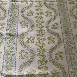 Sister Parish Blue and Green Dolly Cotton Linen Fabric- 4 Yards For Sale