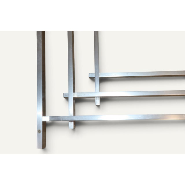 Sculptural Coffee Table in Brushed Aluminum and Glass, 1970s For Sale - Image 10 of 18