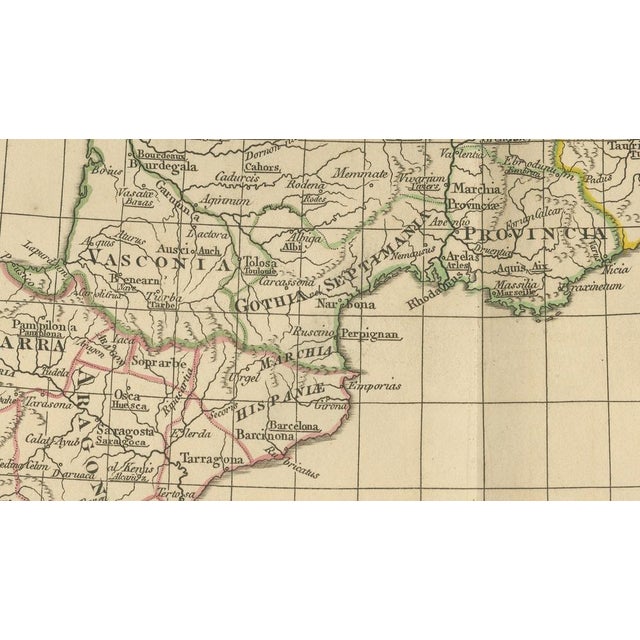 Gold Antique Map of Europe Roman to Medieval Transition from Danville, 1818 For Sale - Image 8 of 11