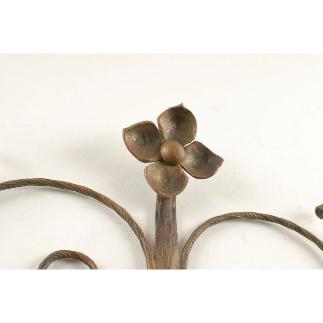 1960s Mid-Century Metal Floral Sconce, 1960s For Sale - Image 5 of 9