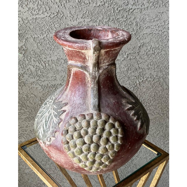 Burnt Umber Late 20th-Century Barro Rojo (Red Clay) Braided Handle Pottery Vessel / Vase, Mexico For Sale - Image 8 of 18