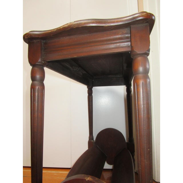 1930s Colonial Revival Style Turned and Veneered Occasional Bookshelf Table For Sale - Image 9 of 10