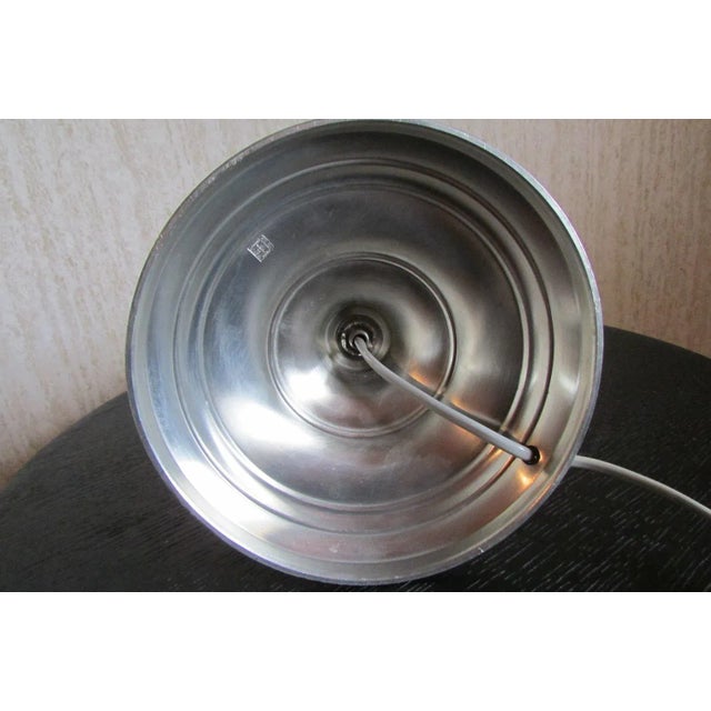 Vintage Tin & Golden Metal Table Lamp, 1970s For Sale - Image 6 of 10