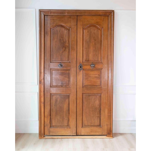 French 19th Century Double-sided Double-leaf Walnut Communication Door For Sale In Atlanta - Image 6 of 18
