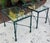 Postmodern Pair of Giacometti Style Wrought Iron Verdigris Finish Glass Top Side Table For Sale - Image 3 of 12