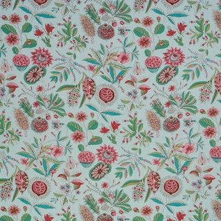 Schumacher Roca Redonda Fabric in Mineral & Pink For Sale