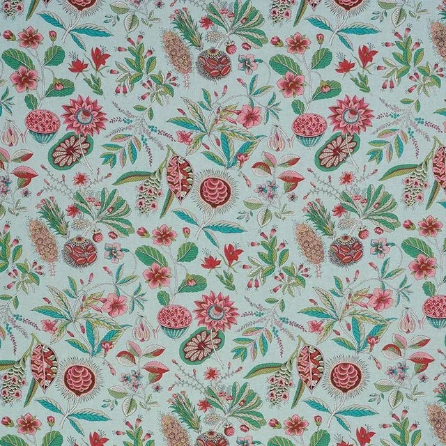 Schumacher Roca Redonda Fabric in Mineral & Pink For Sale