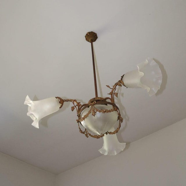 Silver Liberty Chandelier in Metal and Glass For Sale - Image 8 of 10