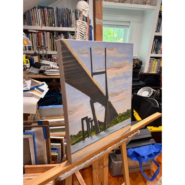 Under the Talmadge, 6–8 AM 2019 Oil on Canvas 20 H x 16 W in. By Kathleen Varadi A contemporary oil painting capturing the...