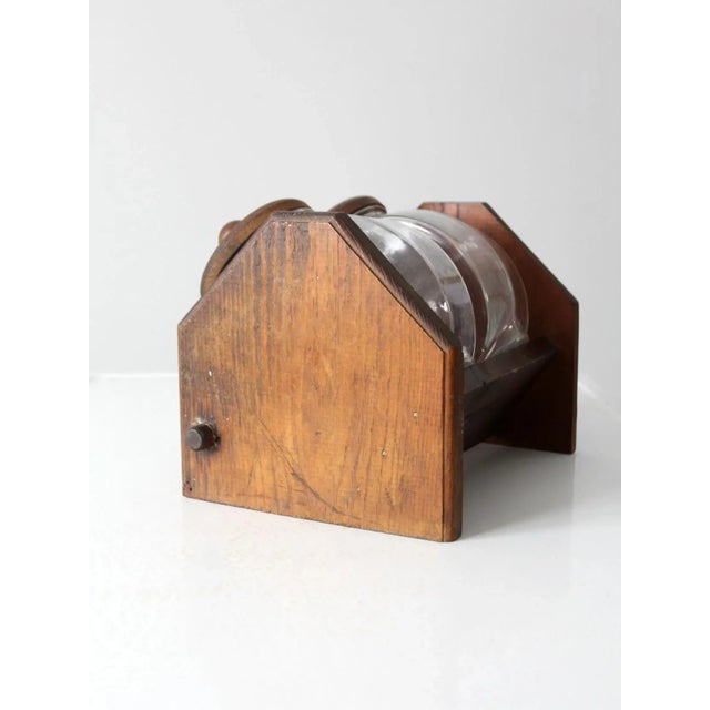 Vintage Glass Jars With Wood Stand For Sale - Image 4 of 12