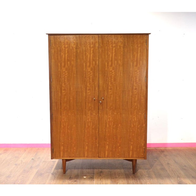 1960s 1960s Mid Century Modern Vintage Teak Armoire Wardrobe by Younger Danish Style For Sale - Image 5 of 9