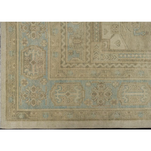 Turkish Turkish Oushak Rug 9' x 12'10" For Sale - Image 3 of 7
