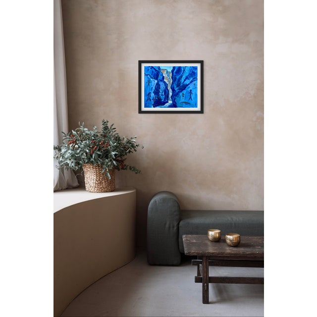 Blue Ancient Passage - Contemporary Narrows Oil Painting For Sale - Image 8 of 9