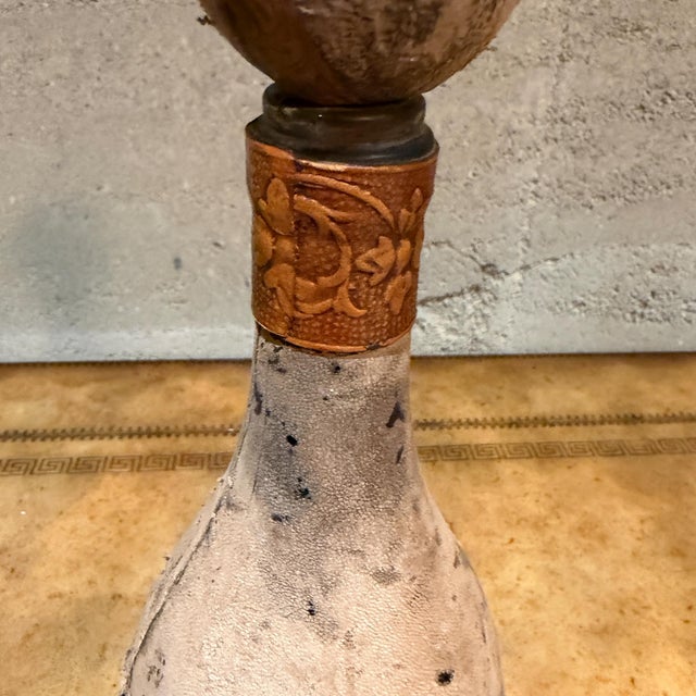 Italian Italian Leather-Wrapped Bottle Decanter For Sale - Image 3 of 13