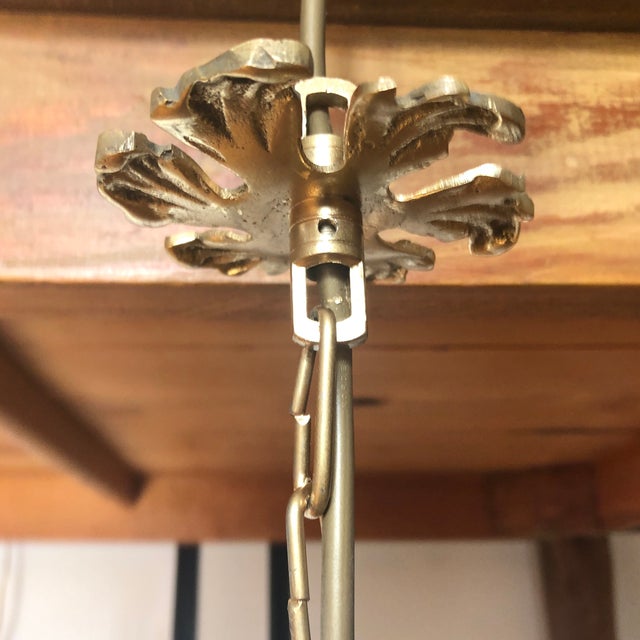 1990s Vintage Crystal and Brass Pendant Chandeliers For Sale - Image 5 of 7