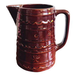 Vintage MarCrest Daisy and Dot Glazed Stoneware Pitcher