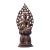 Gilt Copper Guanyin Bodhisattva Statue With Openwork Mandorla Backplate, Lotus Throne For Sale
