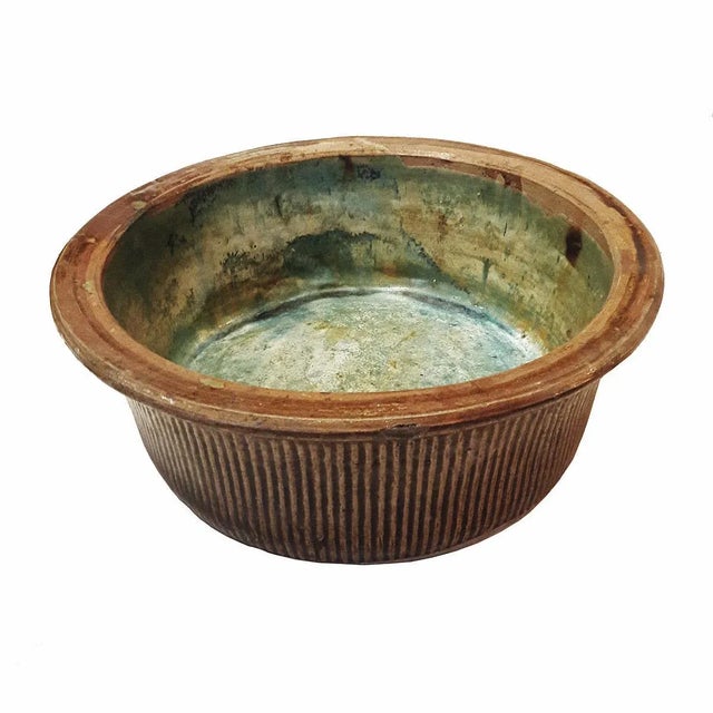 Ceramic Tall Ceramic Bowl From Indonesia, Mid-20th Century For Sale - Image 7 of 8