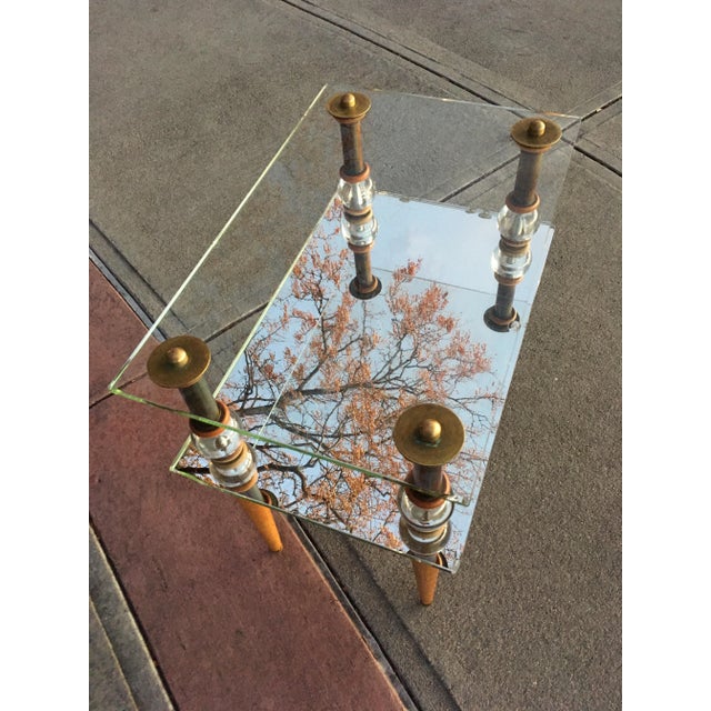 Mid 20th Century Gilbert Rohde Style Brass & Mirrored Glass Cloud Tables - 2 Pieces For Sale - Image 5 of 13