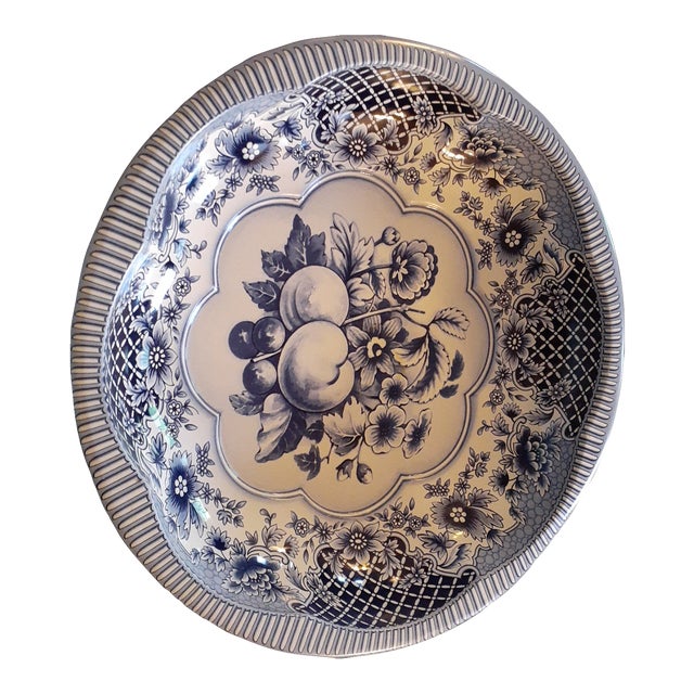 1971 Daher Made in England Enamel Transferware Bowl For Sale