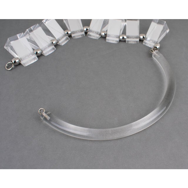 Judith Hendler Clear Acrylic Neck-Ring Choker Necklace For Sale - Image 9 of 18