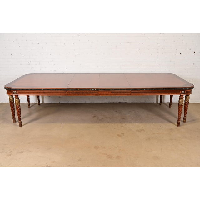 A rare and outstanding monumental Italian Neoclassical or French Regency Louis XVI style extension dining table By...