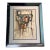 Mid 20th Century Italian Mirror Frame With Abstract Drawing on Textured Paper, Signed and Dated For Sale