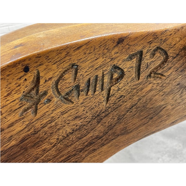 Studio Made Handcrafted Solid Walnut + Cast Iron Tractor Seat Stool / Chair For Sale - Image 10 of 10