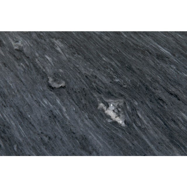 Byron Side Table in Black Metal with Marble For Sale In Los Angeles - Image 6 of 7