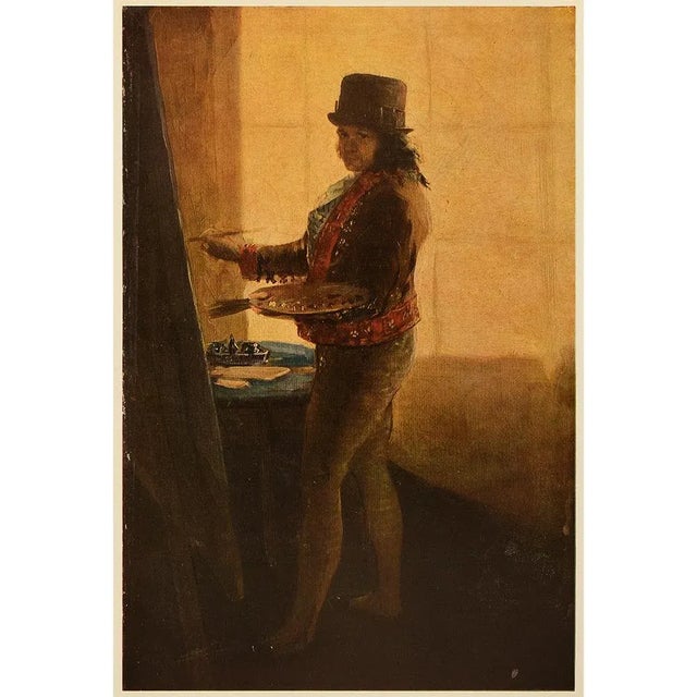 1940s Circa 1940s After Francisco Goya "Self-Portrait" Vintage Full-Color Print For Sale - Image 5 of 6