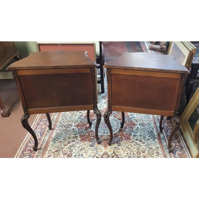 Pair 1920s Swan Leg Carved End Tables For Sale - Image 10 of 15