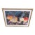 1990s Susan Arnold Signed Original Watercolor Painting Chinoiserie Lilies and Glowing Paper Lanterns in Faux Bamboo Frame For Sale