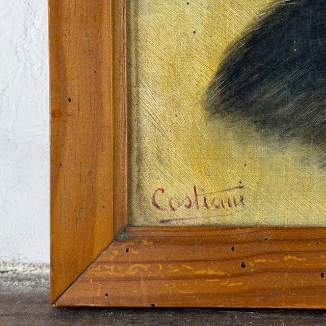 Cat Portrait, 1920s, Oil Painting on Panel, Framed For Sale - Image 10 of 14