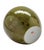 Vintage Japanese olive green and metallic gold-tone chrysanthemum pattern ceramic vase