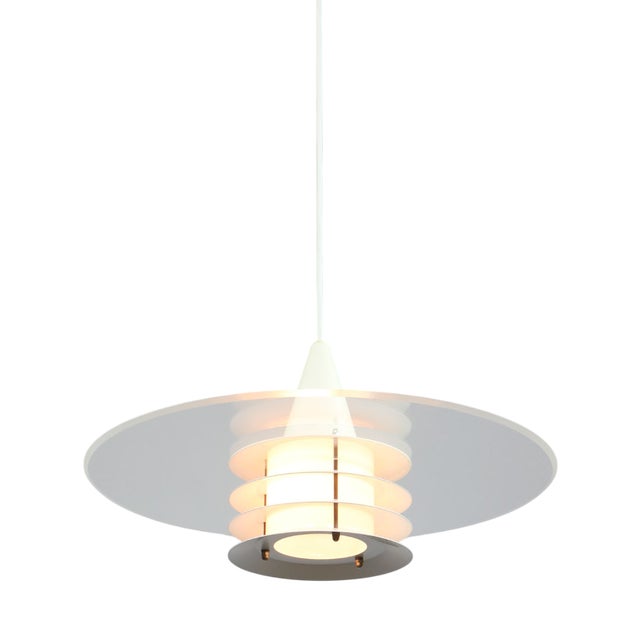 Scandinavian Duett Acrylic Glass and Metal Pendant Lamp from Landskrona Sweden, 1990s For Sale