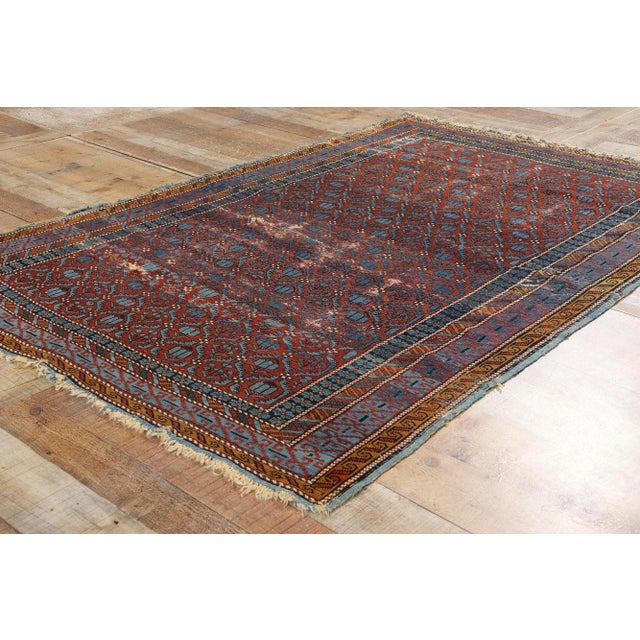 Textile Distressed Antique Persian Kuba Rug - 04'01 X 06'02 For Sale - Image 7 of 9