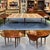 Louis XVI style Cuban mahogany dining table from the 19th century with 5 modern white wood extensions L=1.41m W=1.43m...
