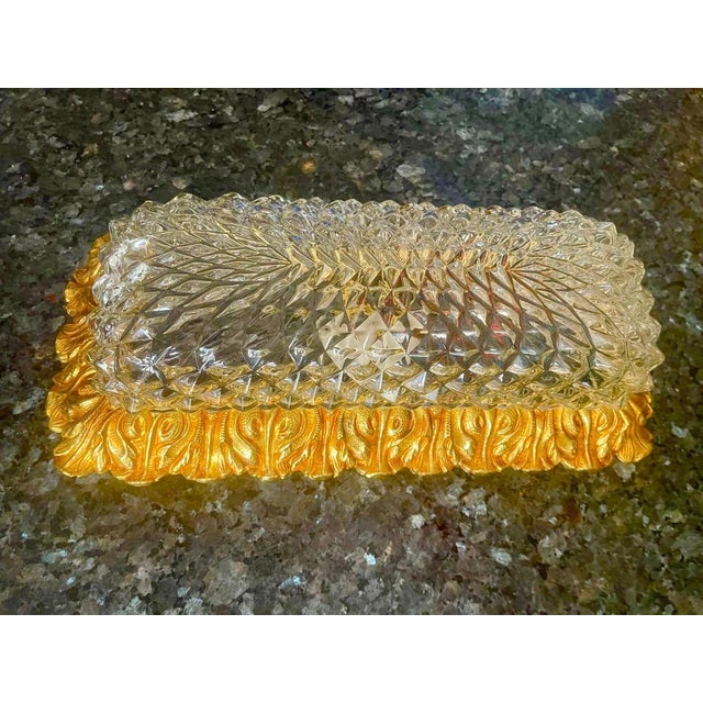 Vintage Diamond-Cut Crystal and Gilt Bronze Sconces from Glashütte Limburg, 1950, Set of 2 For Sale - Image 6 of 7