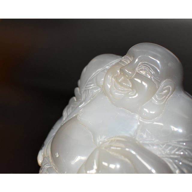 Gray Large Agate Gemstone Happy Buddha For Sale - Image 8 of 13