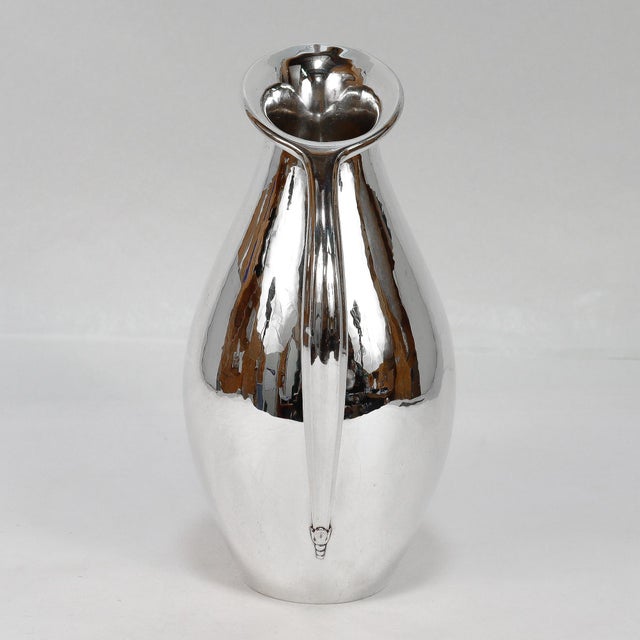 Vintage Georg Jensen Modernist Sterling Silver Pitcher No. 432a by Johan Rohde For Sale - Image 9 of 15