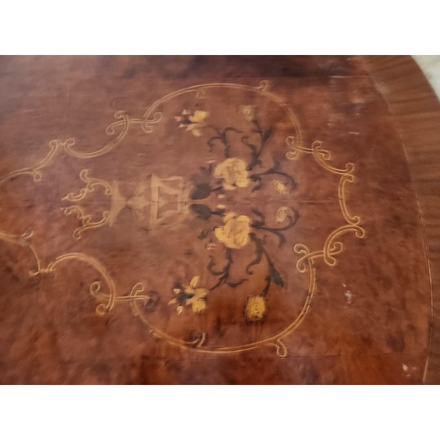 Late 19th Century Antique Renaissance Revival Inlay Dining Table For Sale - Image 5 of 17