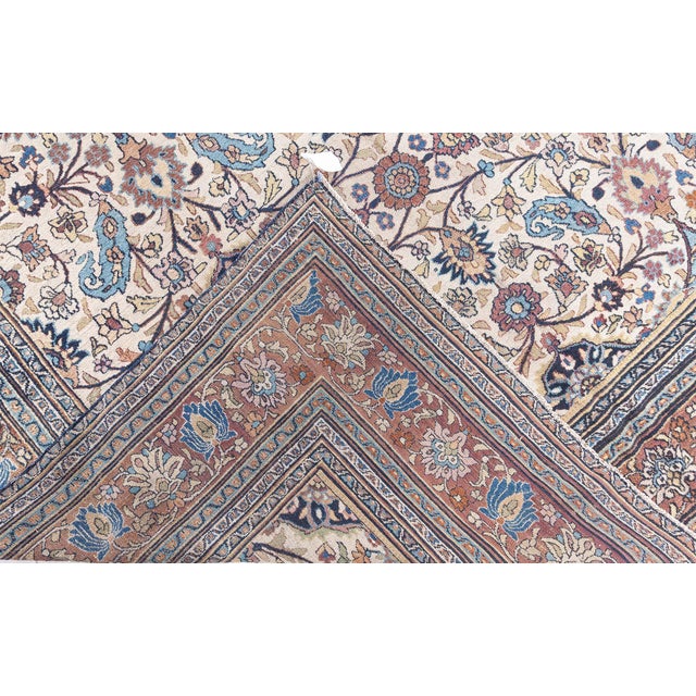 Authentic 1900s Persian Meshad Handmade Wool Rug For Sale - Image 4 of 9