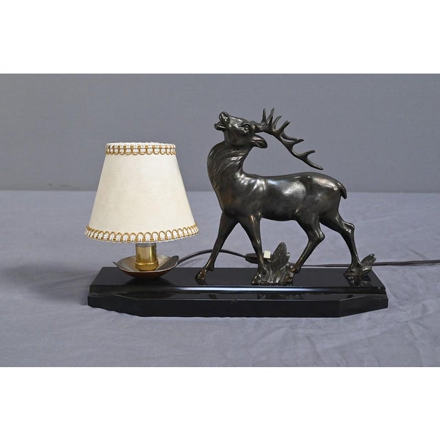 Art Deco Deer Table Lamp, 1930s For Sale - Image 3 of 17