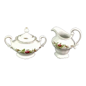 1980s Haviland Porcelain Creamer and Sugar Set- 2 Pieces