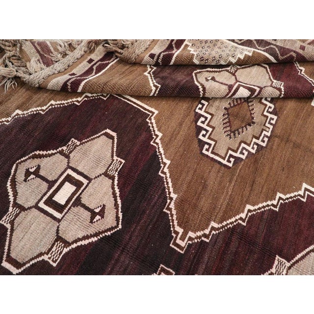 Coffee Galerie Shabab Collection Mid-20th Century Handmade Turkish Anatolian Tribal Room Size Carpet For Sale - Image 8 of 8